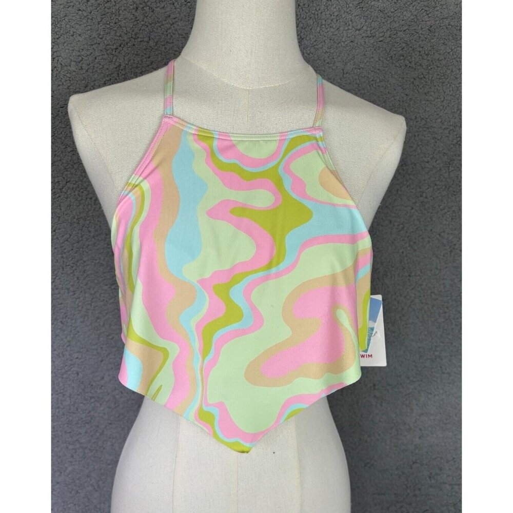 Roxy Juniors' Tropics Hype Cropped Tankini Top Multicolor Small New With Tag's.